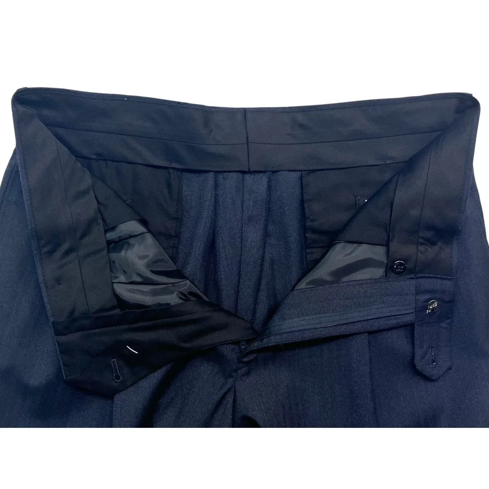 Jos A Bank 35x33 Charcoal Dress Suit Pants Trousers Pleated High Waisted Wool